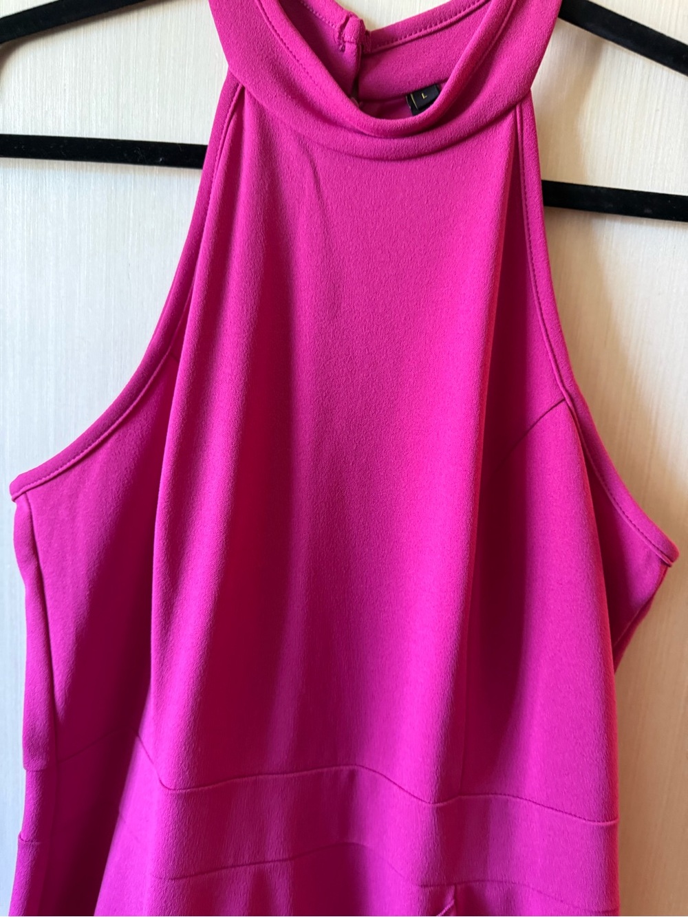 Women's Halter Ruffle Maxi Dress - Fuchsia - Picture 2 of 7